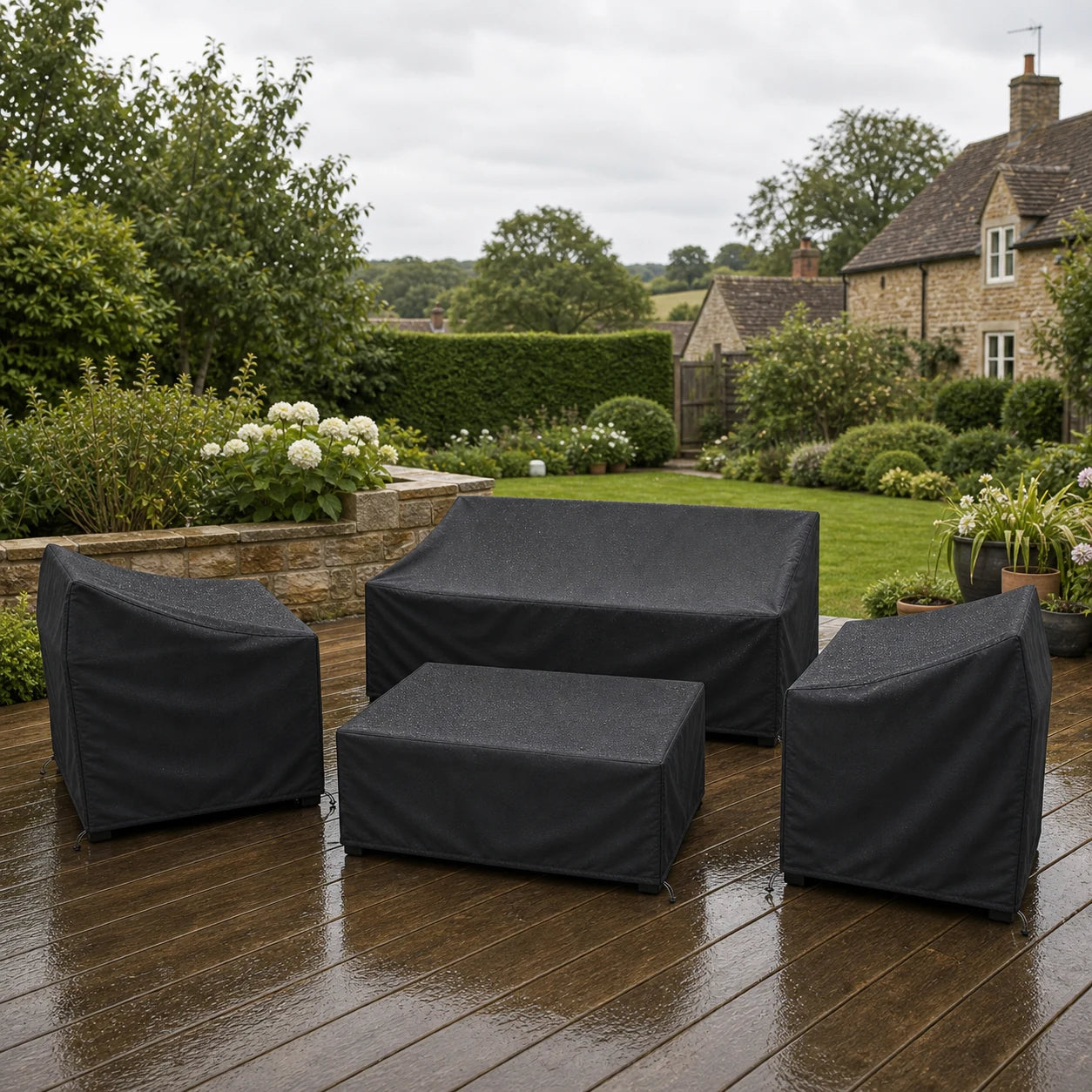 Waterproof Outdoor Furniture Cover - Patio Sofa Set Protection (4pcs)