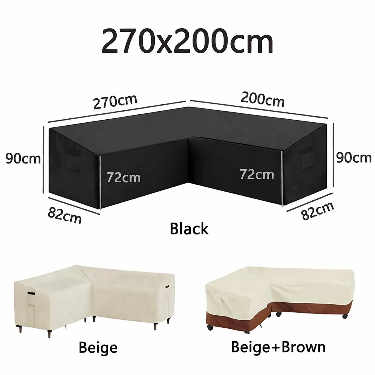 Heavy Duty Waterproof Cover for L-Shaped & Chaise Lounge Sofas – 420D Oxford