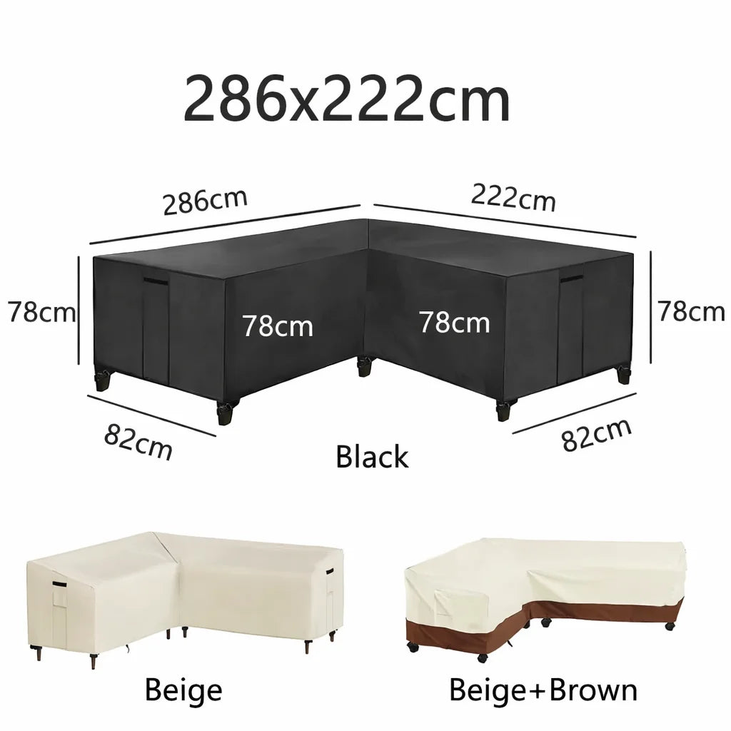 Heavy Duty Waterproof Cover for L-Shaped & Chaise Lounge Sofas – 420D Oxford