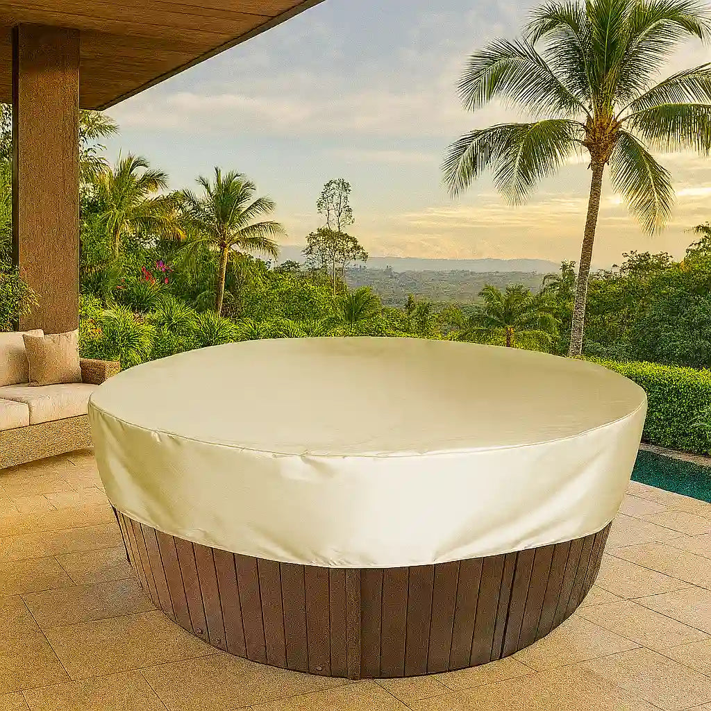 Capa Protetora Redonda para Hidromassagem Banheira ou Spa – Impermeável e Anti-UV