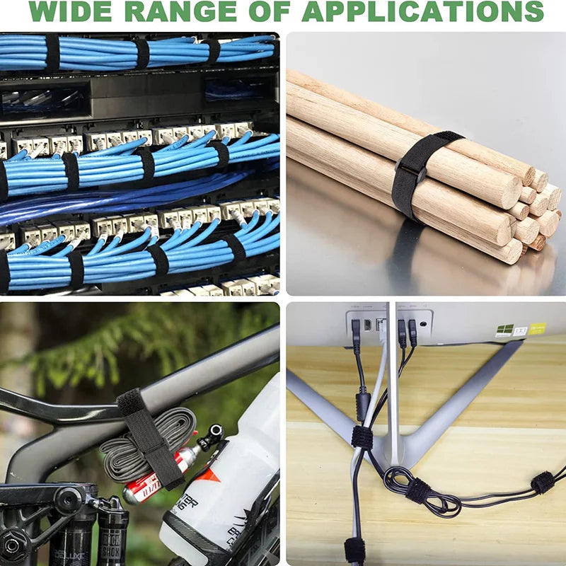 5Meter Hook and Loop Straps with 20 Buckles Adjustable Reusable Cable Strap Arbitrarily Free Cut Length Fixing Nylon Cinch Strap