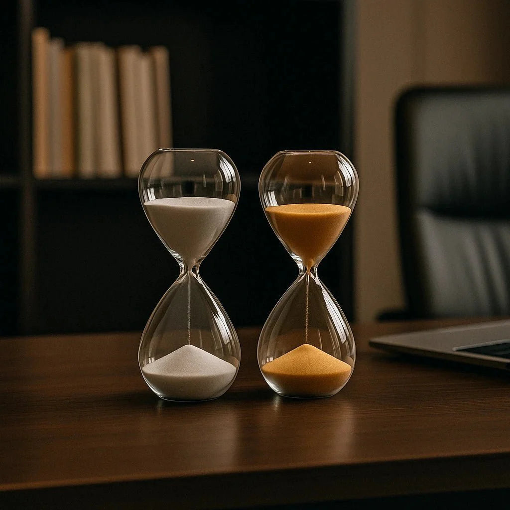 Ampulheta de Vidro 5 Minutos – Peça Decorativa para Escritório ou Estante