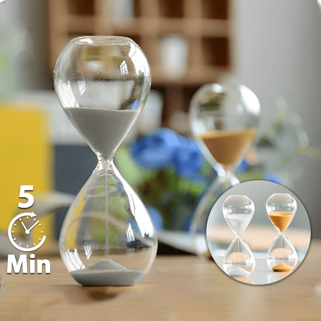 Ampulheta de Vidro 5 Minutos – Peça Decorativa para Escritório ou Estante