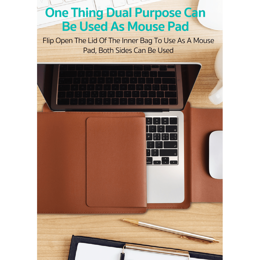 Capa Multiuso para MacBook em Couro PU – Com Mouse Pad Integrado