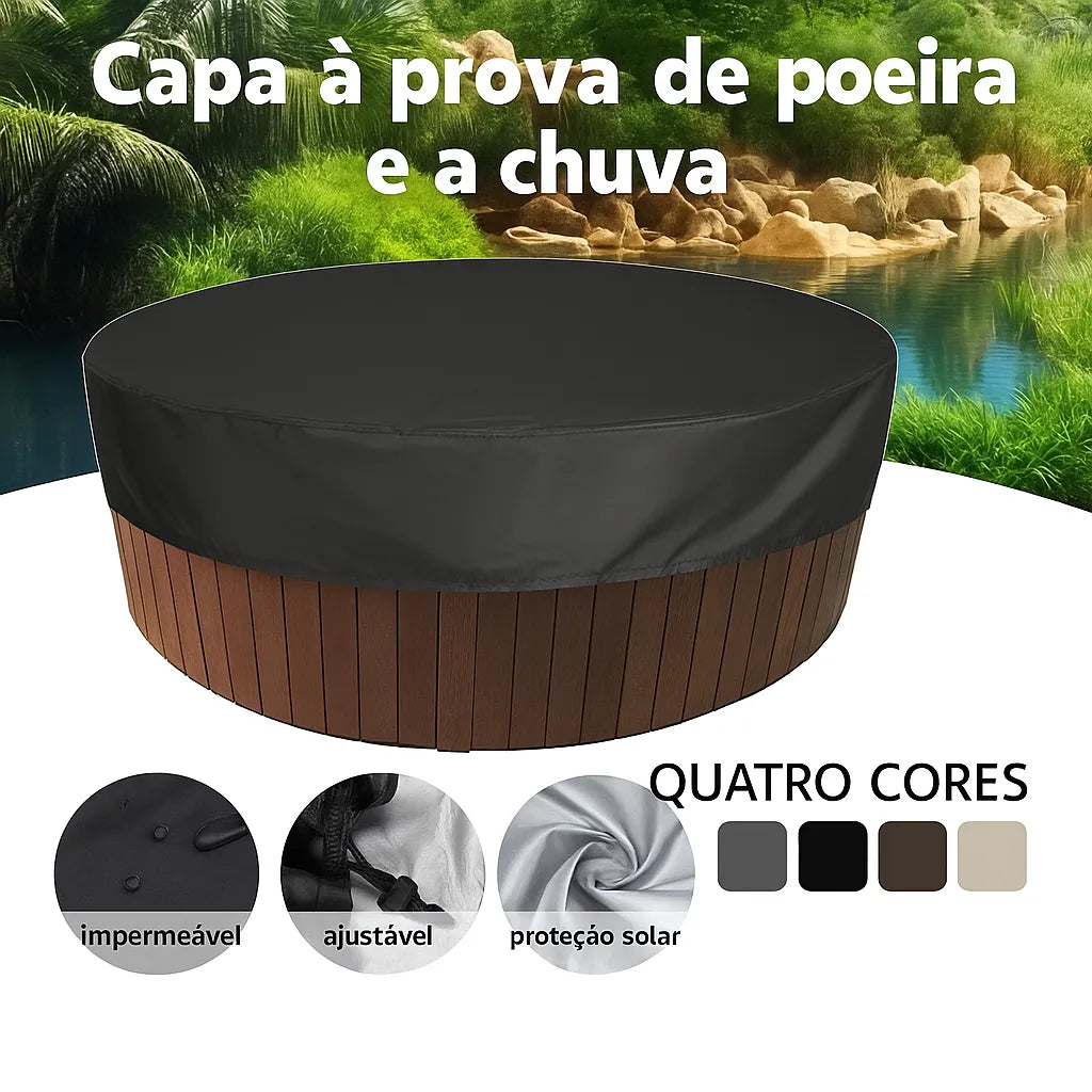 Capa Protetora Redonda para Hidromassagem Banheira ou Spa – Impermeável e Anti-UV