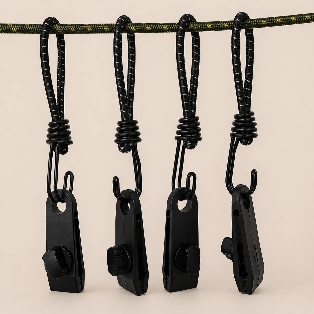 Heavy-Duty Tarp Clips with Elastic Bungee Cords – Secure Grip for Outdoor Covers (20PCS Set)
