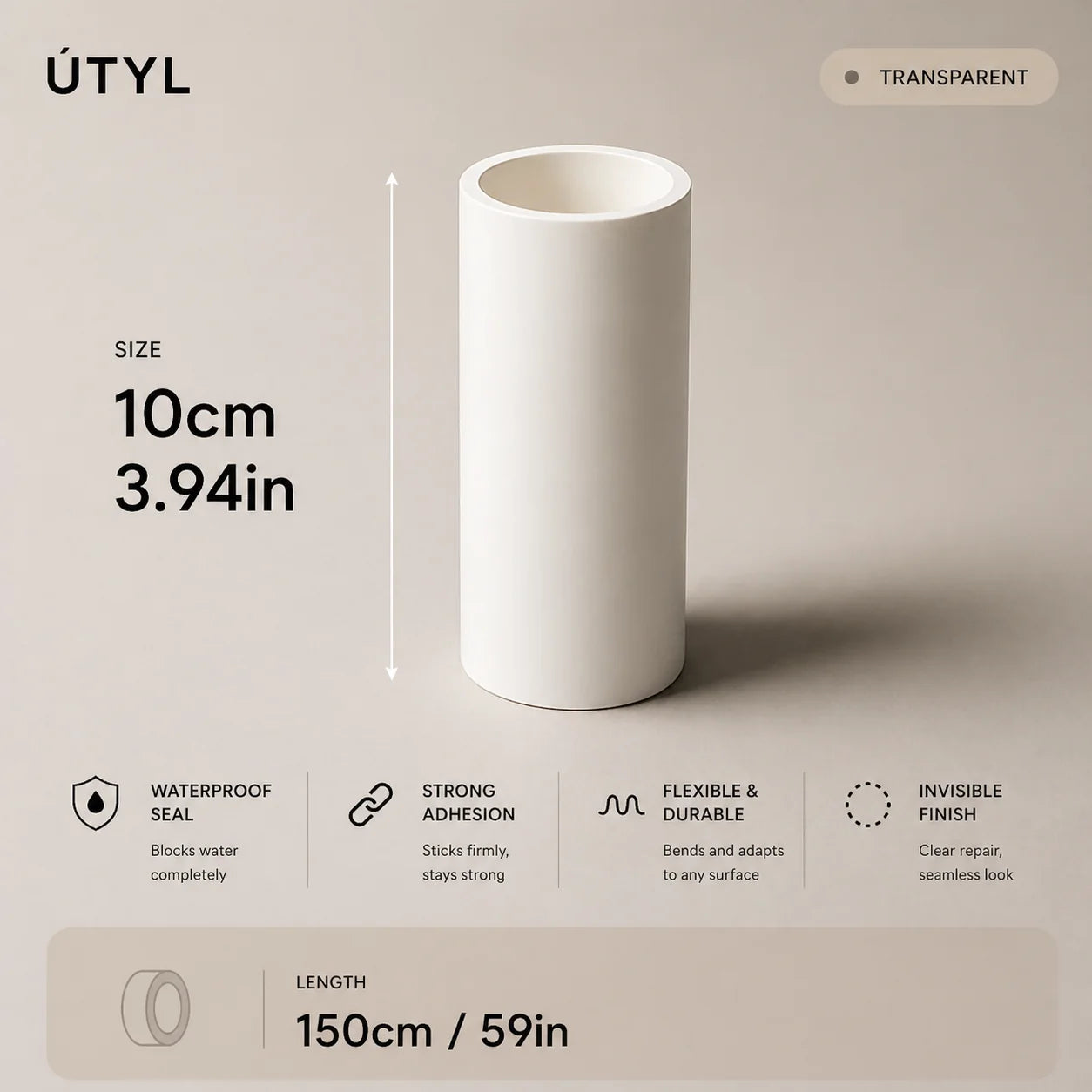 Transparent Waterproof Repair Tape – Invisible Protection for Outdoor Covers & Fabrics