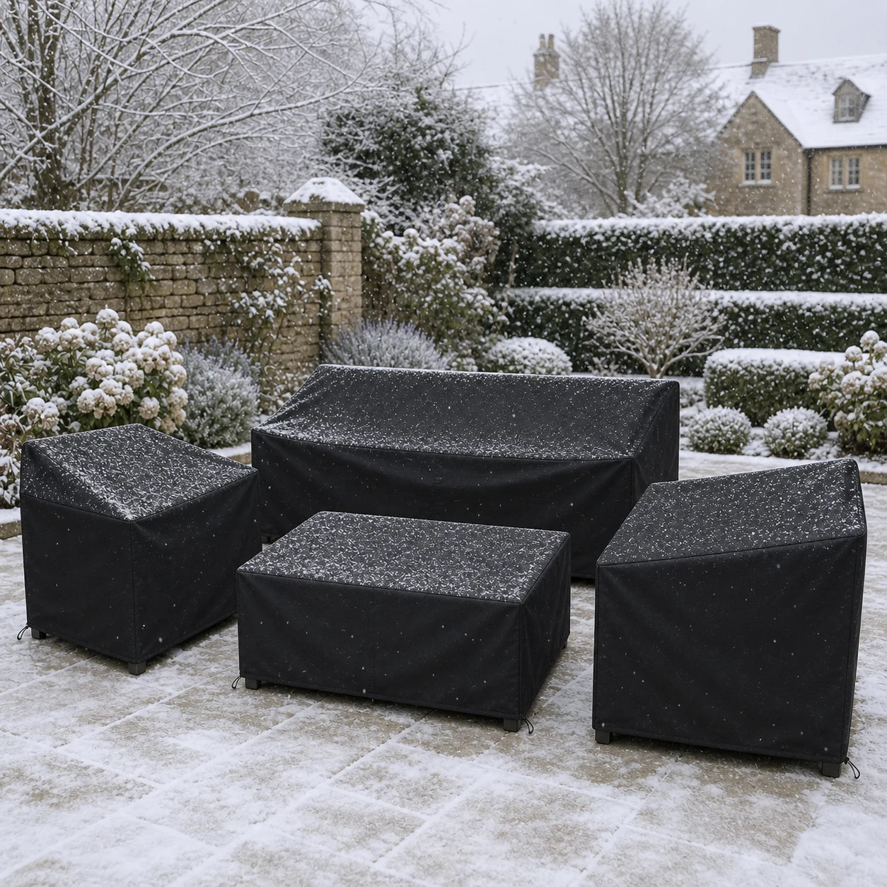 Waterproof Outdoor Furniture Cover - Patio Sofa Set Protection (4pcs)