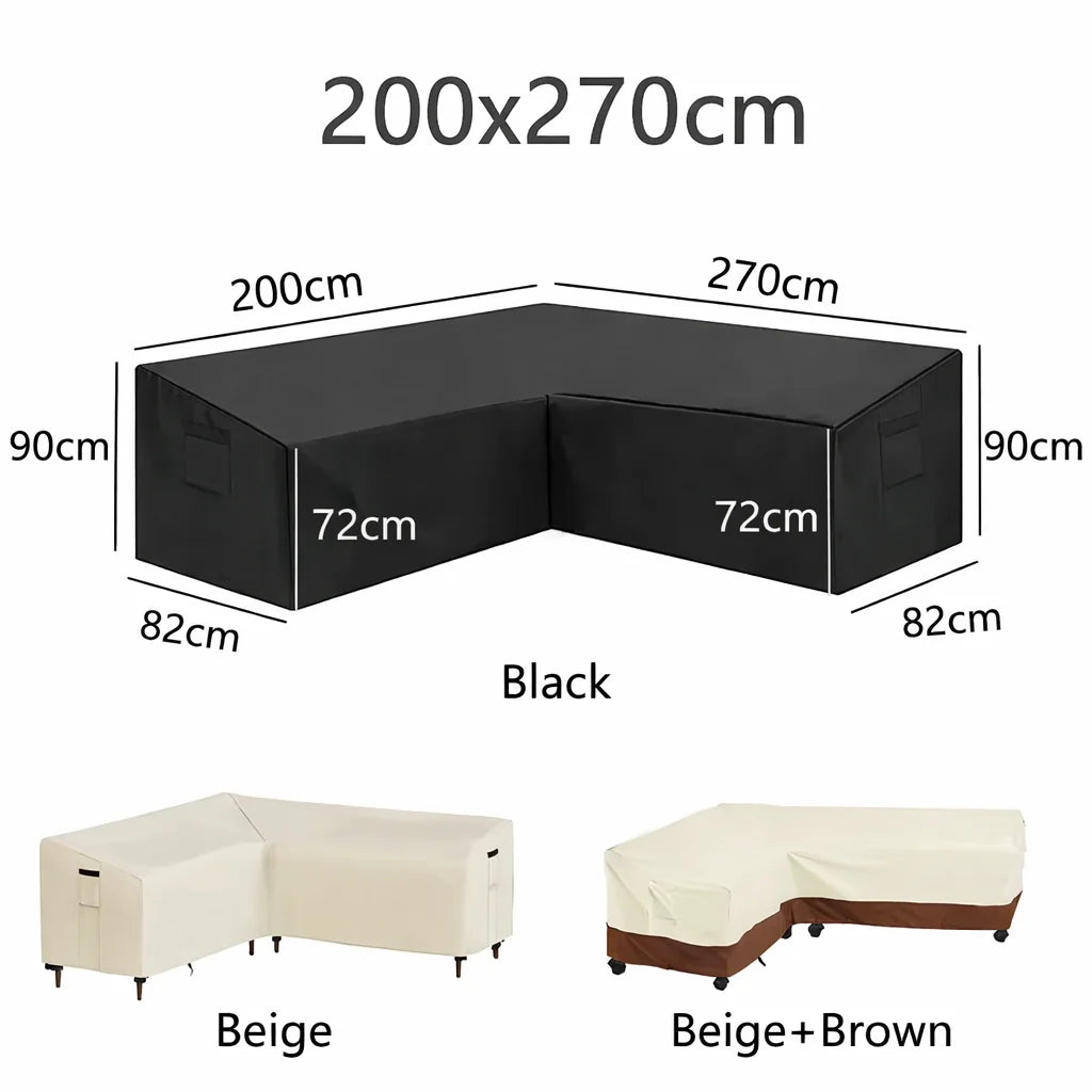 Heavy Duty Waterproof Cover for L-Shaped & Chaise Lounge Sofas – 420D Oxford