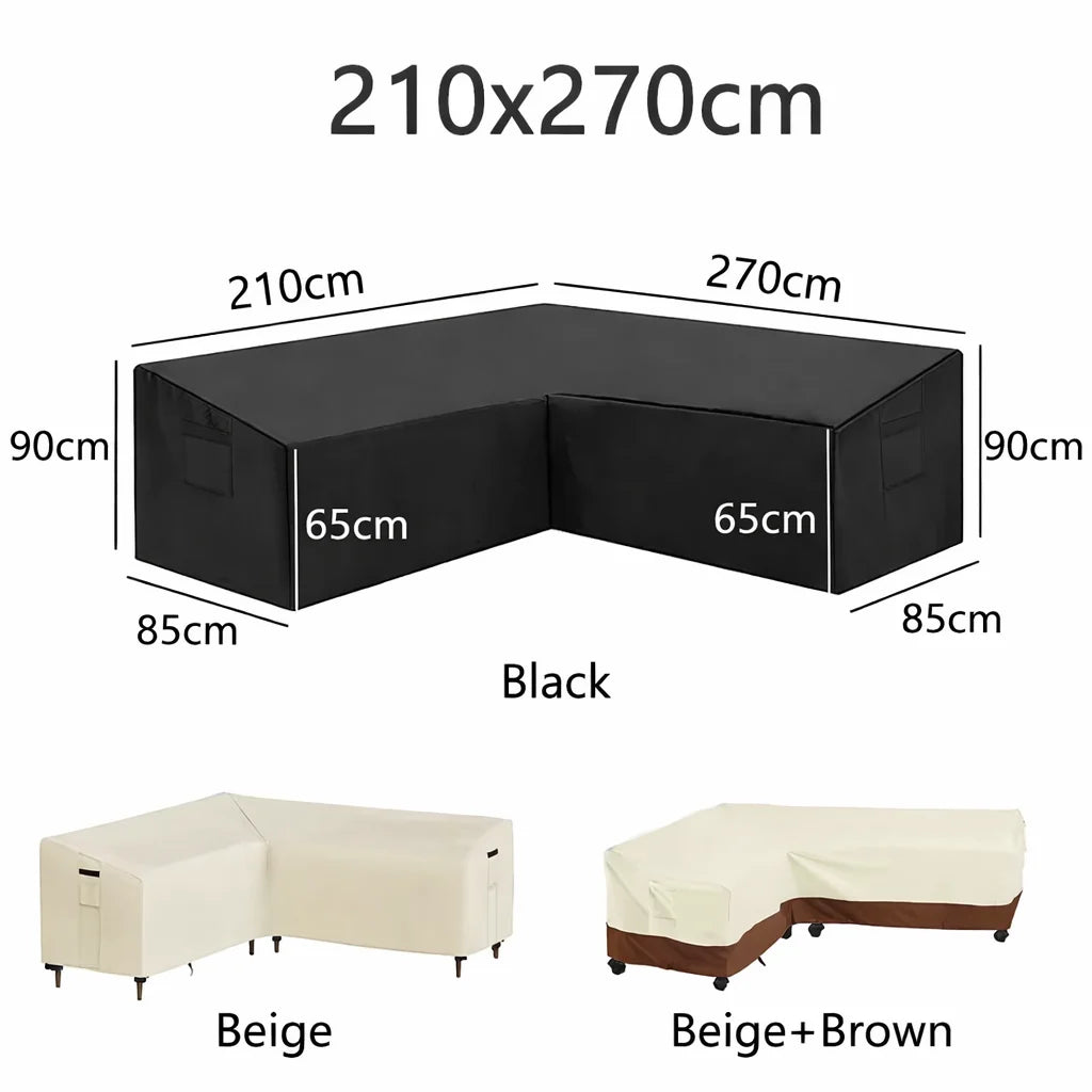 Heavy Duty Waterproof Cover for L-Shaped & Chaise Lounge Sofas – 420D Oxford