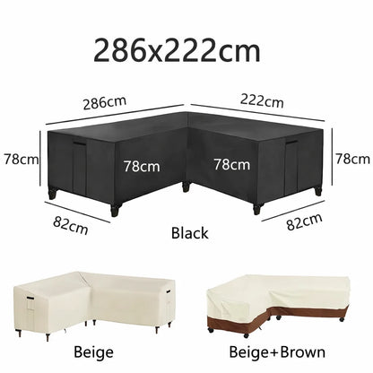 Heavy Duty Waterproof Cover for L-Shaped & Chaise Lounge Sofas – 420D Oxford