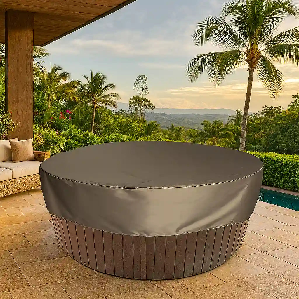 Capa Protetora Redonda para Hidromassagem Banheira ou Spa – Impermeável e Anti-UV