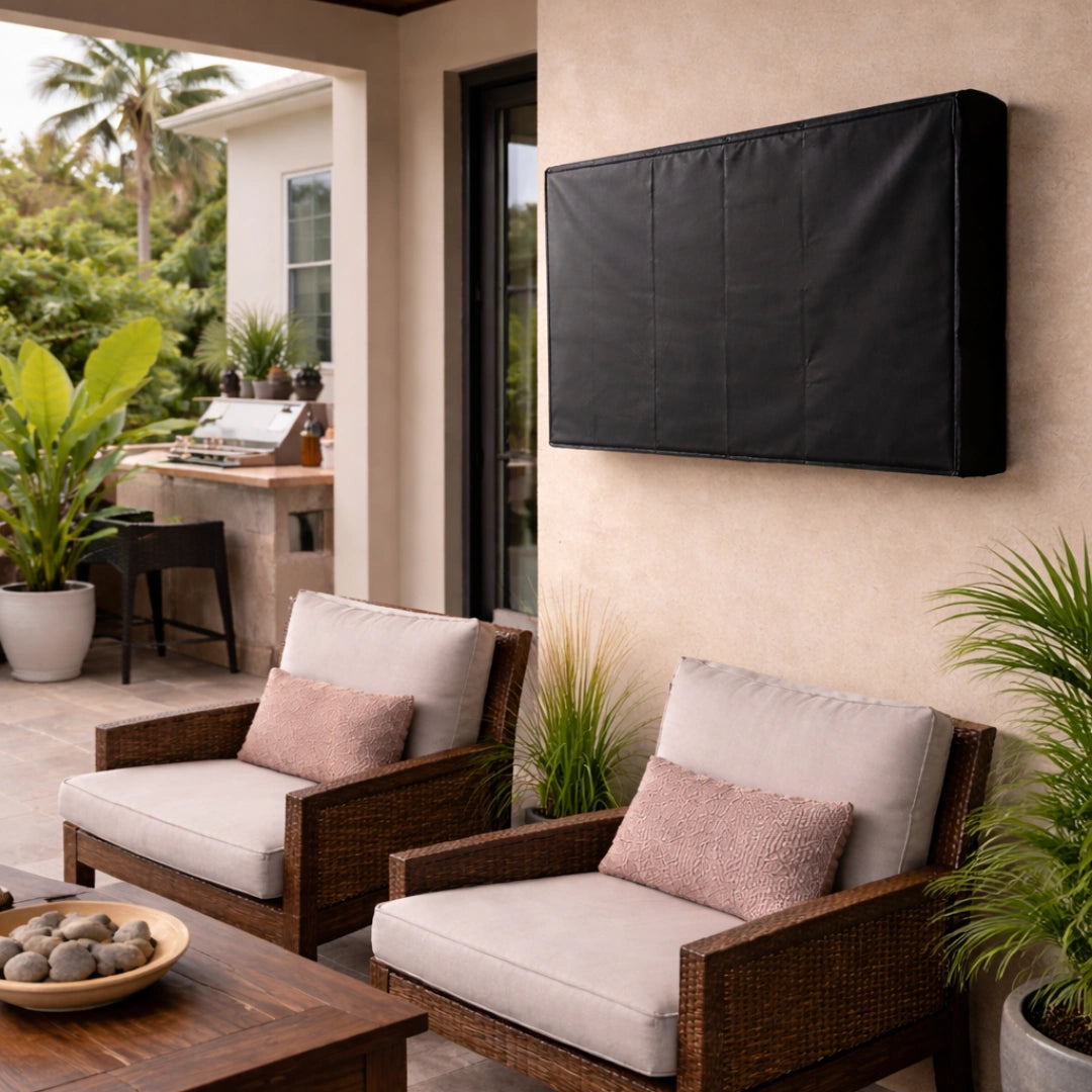 Outdoor TV Cover Waterproof – 600D Heavy Duty for 22”–75” TVs