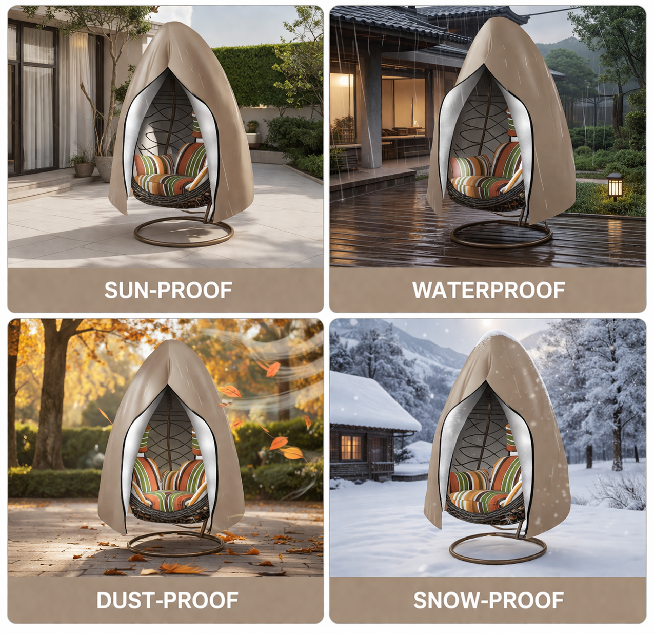 Waterproof Outdoor Hanging Egg Chair Cover