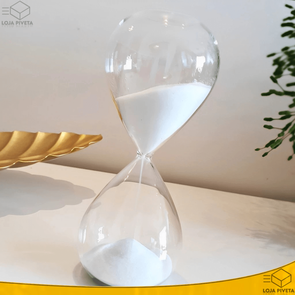Ampulheta de Vidro 5 Minutos – Peça Decorativa para Escritório ou Estante