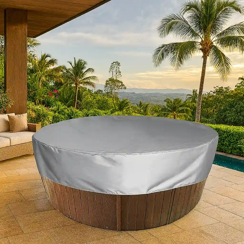 Capa Protetora Redonda para Hidromassagem Banheira ou Spa – Impermeável e Anti-UV