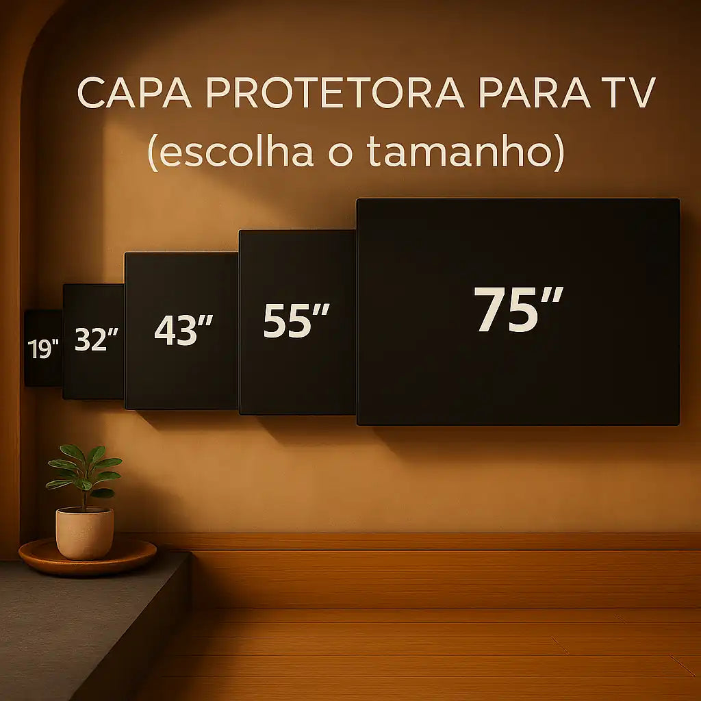 Capa Protetora para TV Impermeável 19″ a 75″ em Couro Sintético