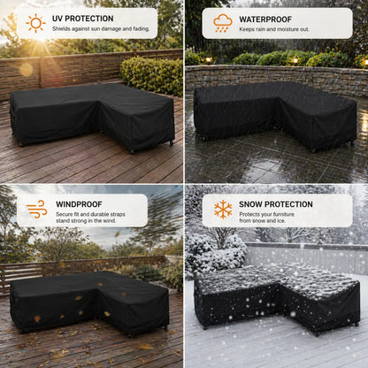 Heavy Duty Waterproof Cover for L-Shaped & Chaise Lounge Sofas – 420D Oxford