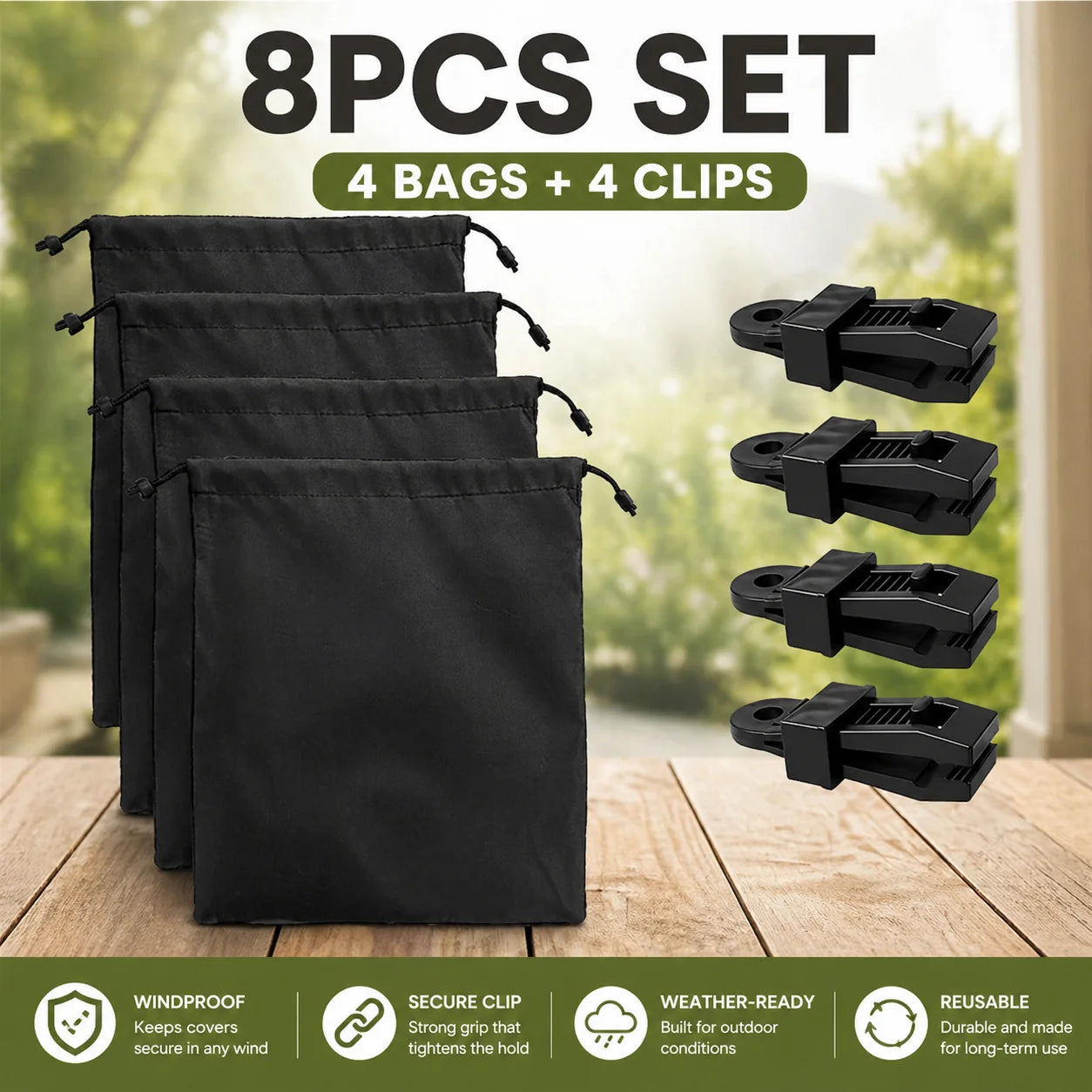 Windproof Cover Weights with Adjustable Clip – Secure Your Outdoor Covers Against Wind