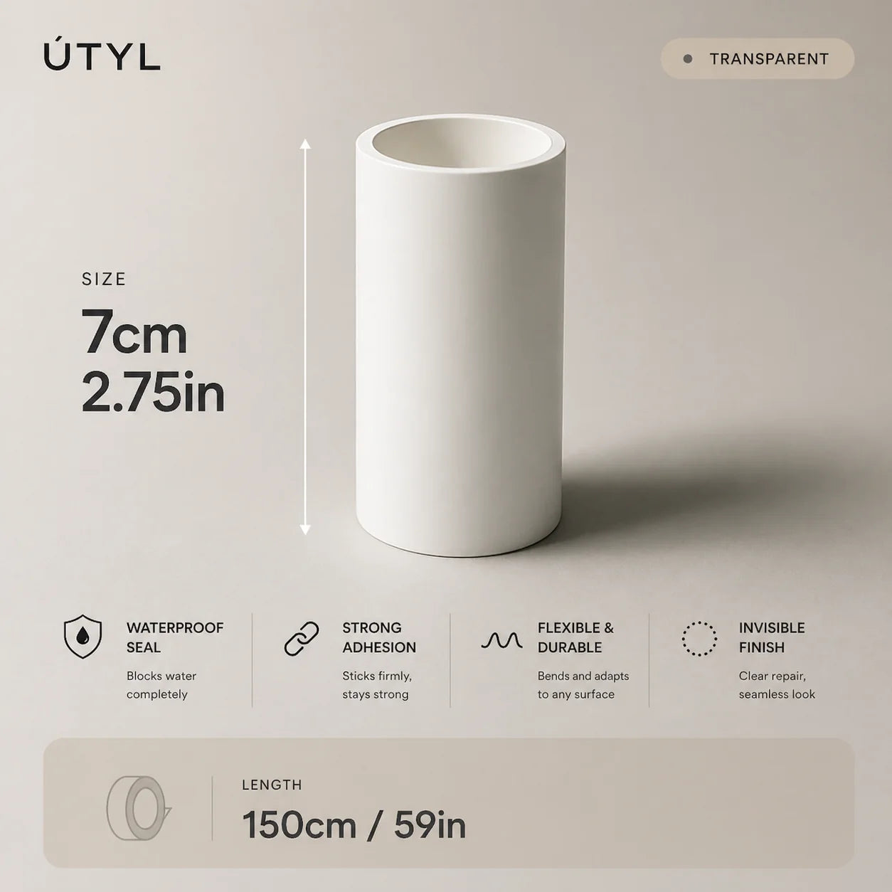 Transparent Waterproof Repair Tape – Invisible Protection for Outdoor Covers & Fabrics